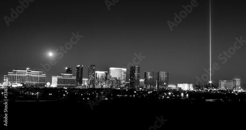 Las Vegas skyline black and white