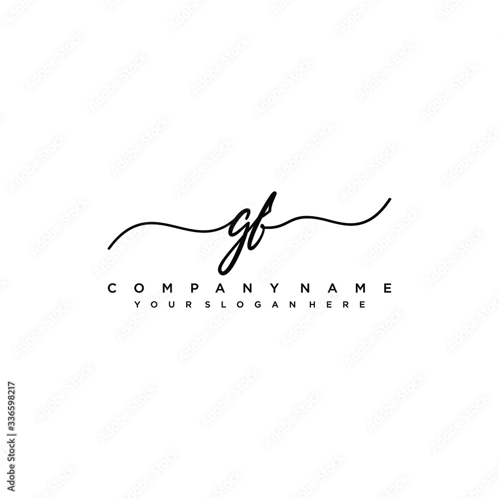 GF initial Handwriting logo vector templates GF initial Handwriting logo vector templates