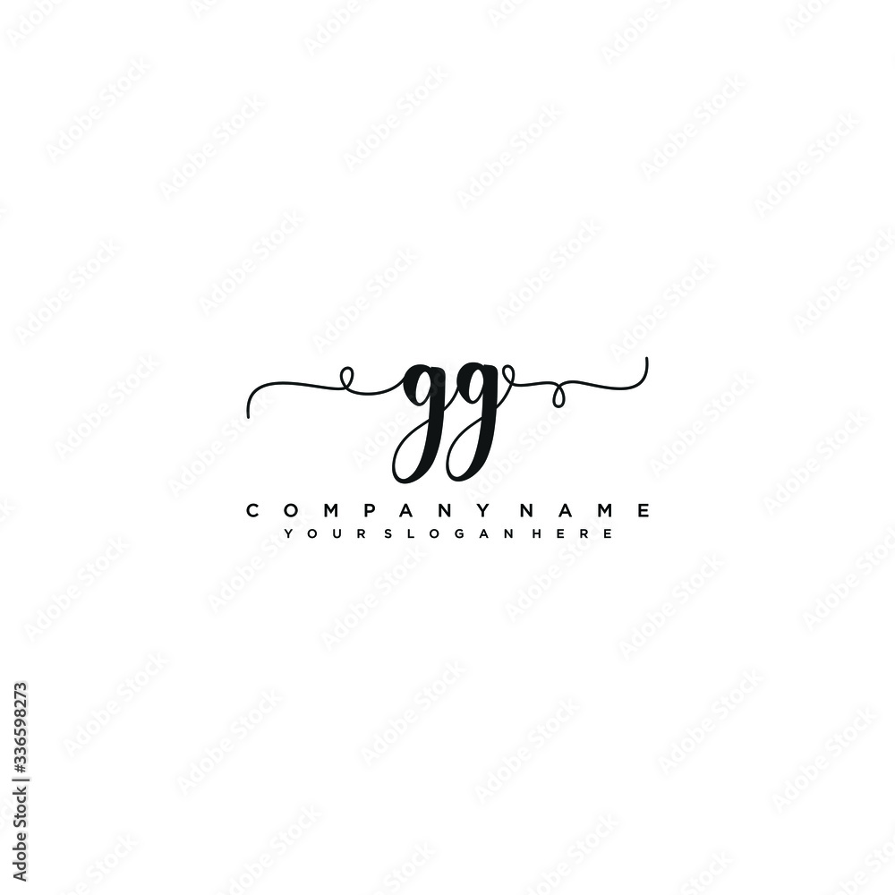 GG initial Handwriting logo vector templates GG initial Handwriting logo vector templates