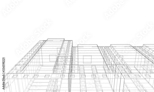 Vector wire-frame model of a multi-storey building