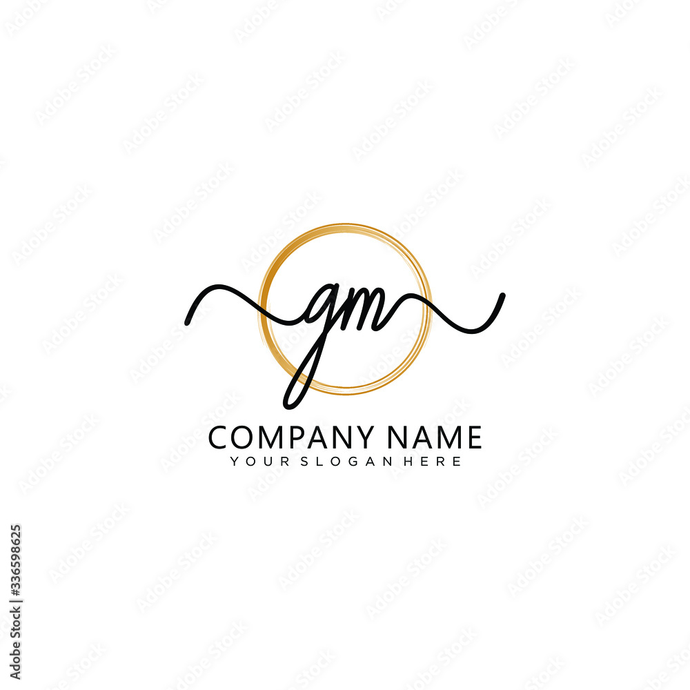 GM initial Handwriting logo vector templates GM initial Handwriting logo vector templates