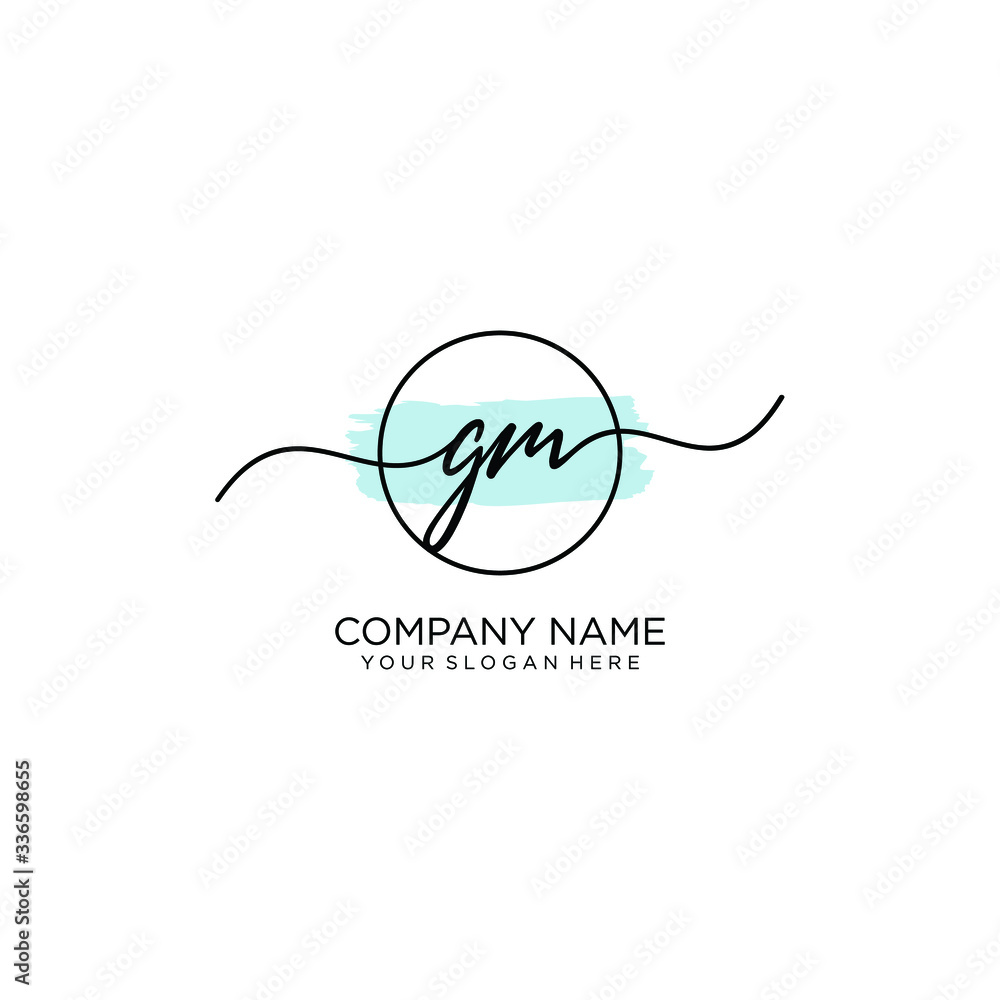 GM initial Handwriting logo vector templates GM initial Handwriting logo vector templates