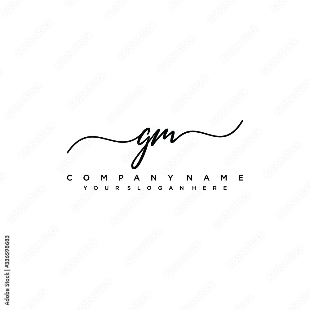 GM initial Handwriting logo vector templates GM initial Handwriting logo vector templates