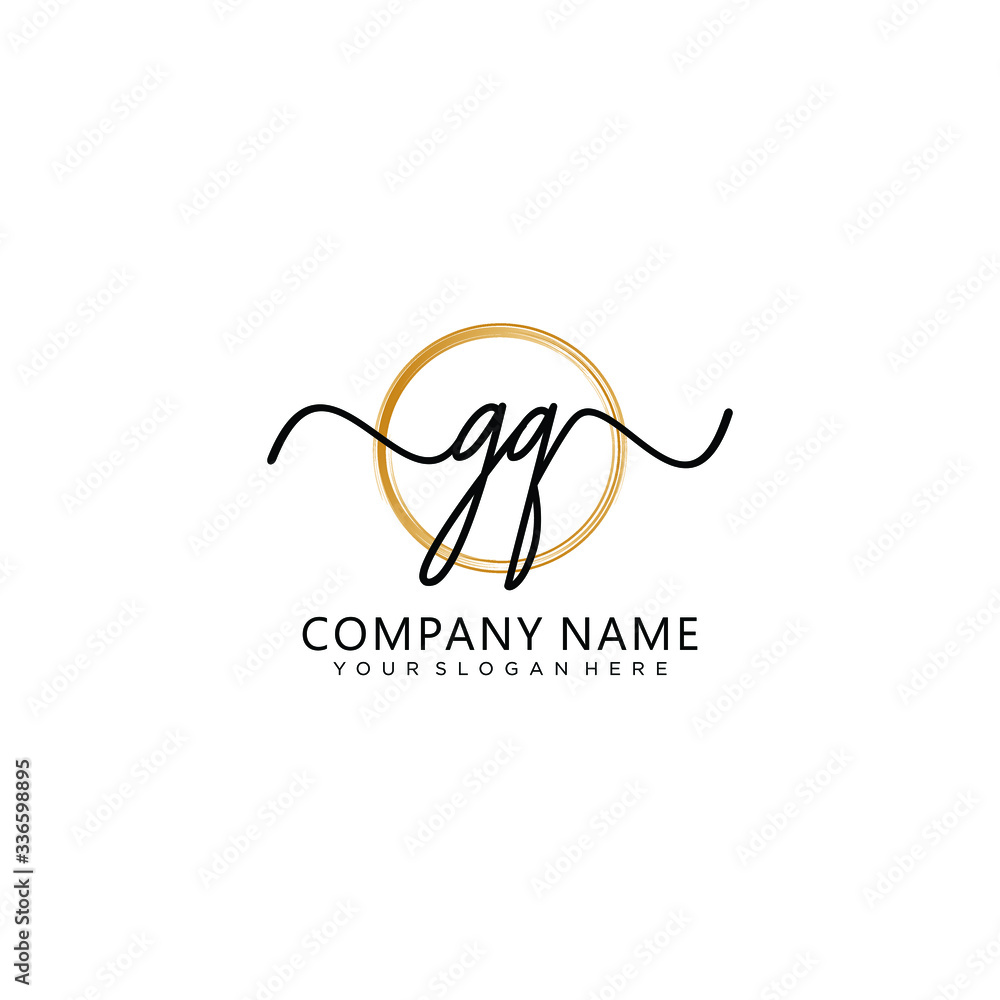 Fototapeta premium GQ initial Handwriting logo vector templates