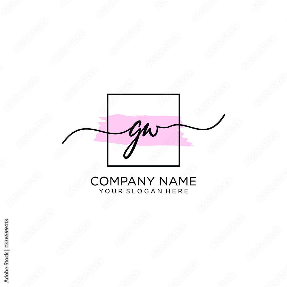 GW initial Handwriting logo vector templates GW initial Handwriting logo vector templates