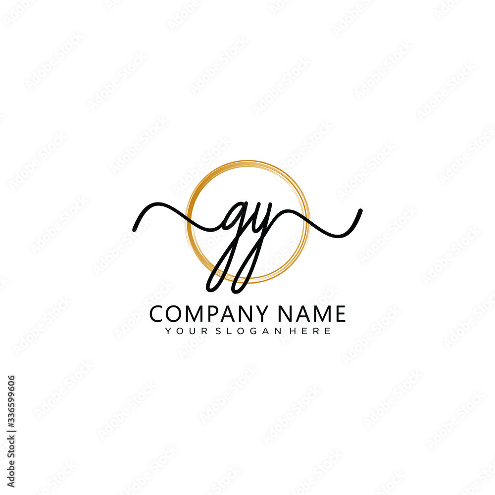 GY initial Handwriting logo vector templates GY initial Handwriting logo vector templates