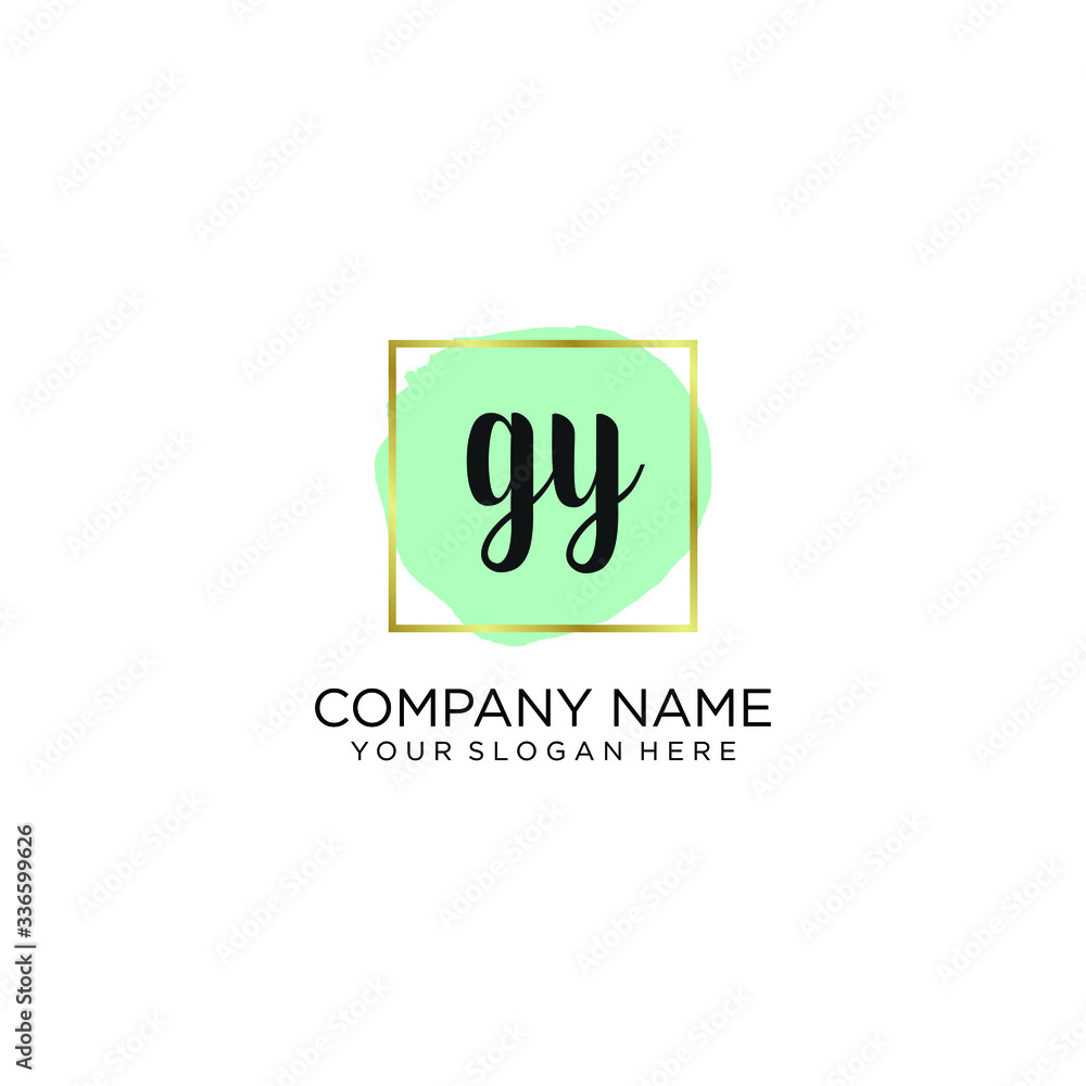GY initial Handwriting logo vector templates GY initial Handwriting logo vector templates