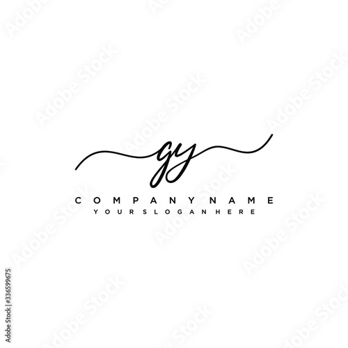 GY initial Handwriting logo vector templates