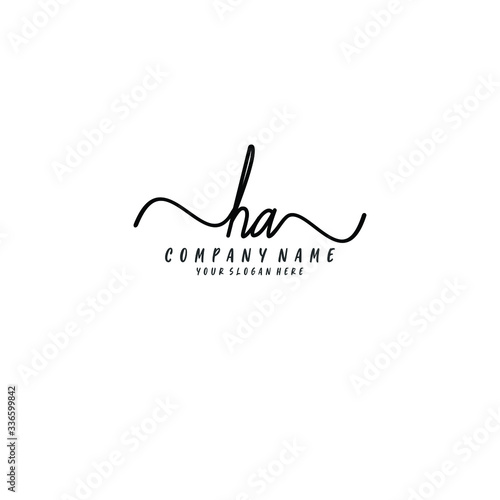 HA initial Handwriting logo vector templates