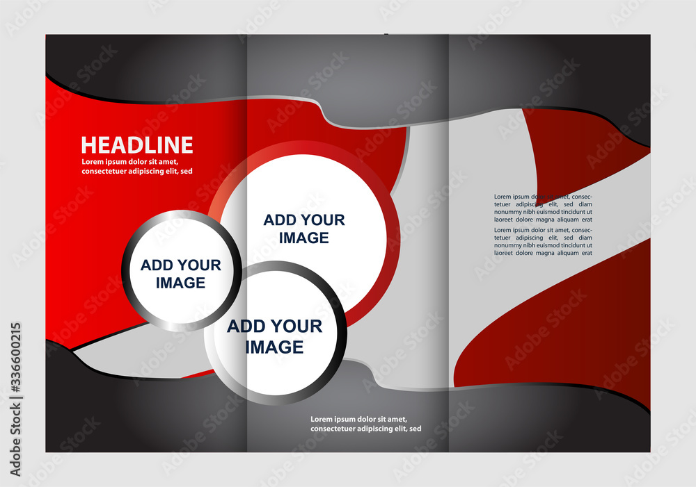 Fototapeta premium Vector modern tri-fold brochure design template