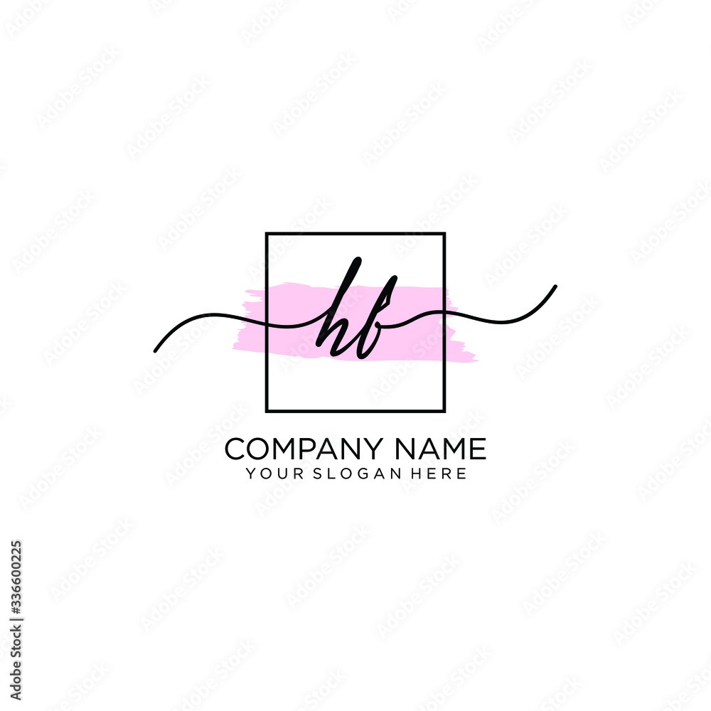 HF initial Handwriting logo vector templates HF initial Handwriting logo vector templates