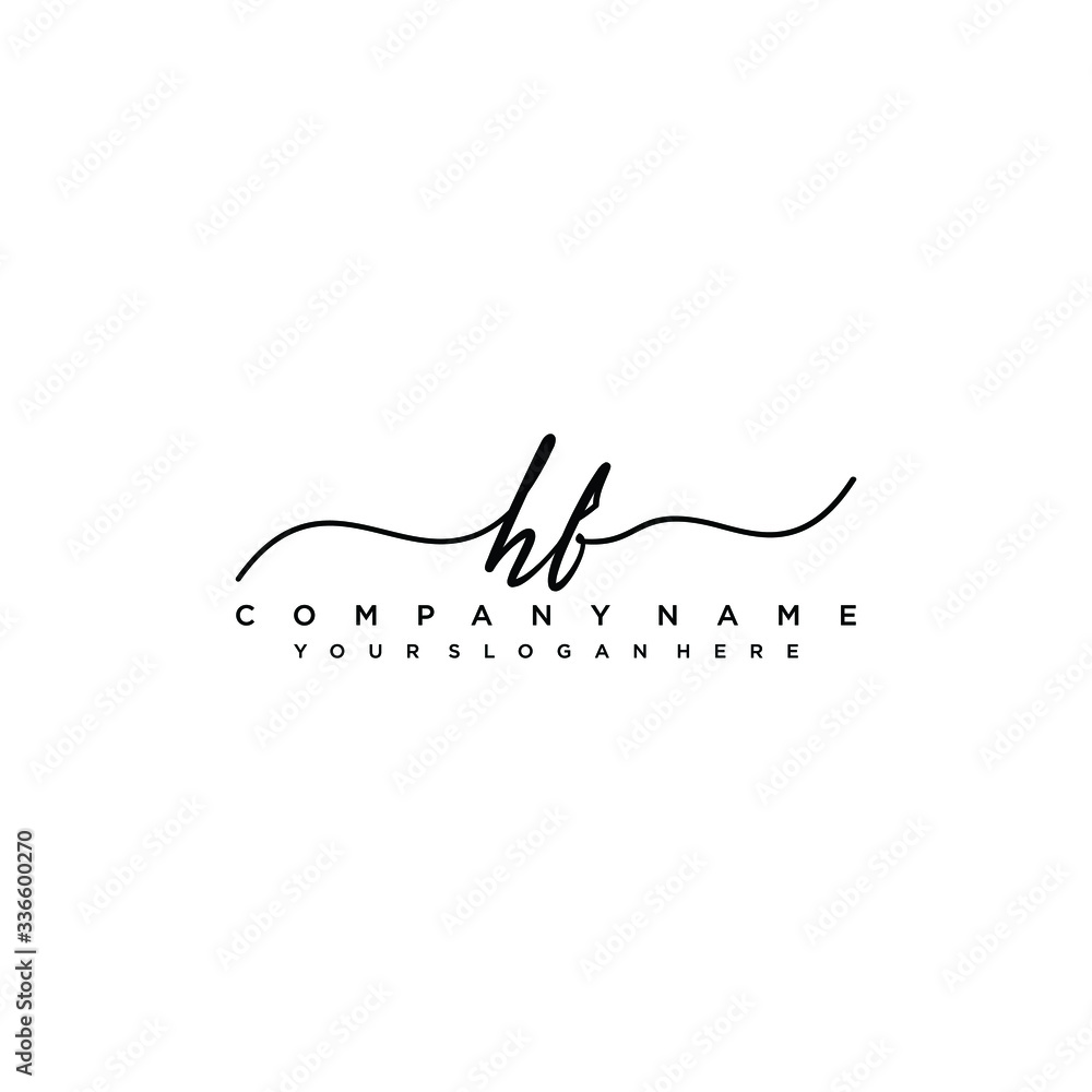 HF initial Handwriting logo vector templates HF initial Handwriting logo vector templates