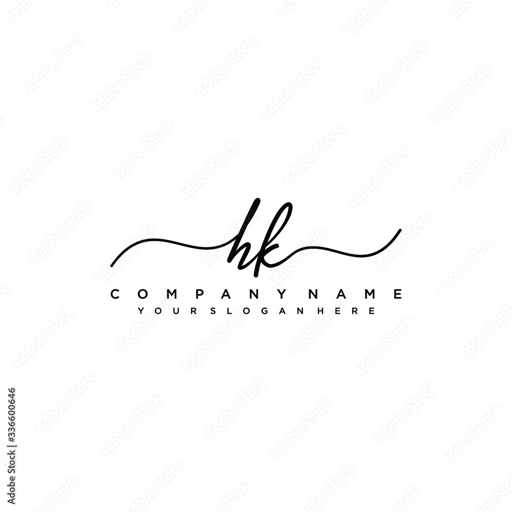 HK initial Handwriting logo vector templates HK initial Handwriting logo vector templates