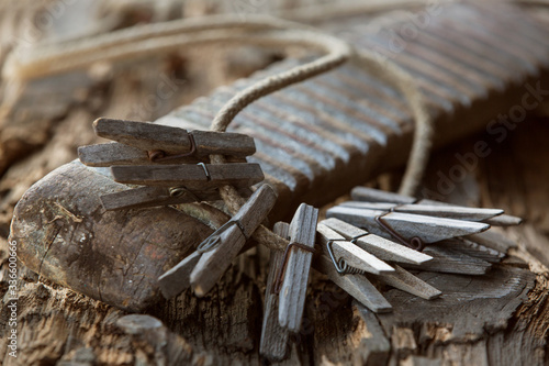 old wooden items for washing