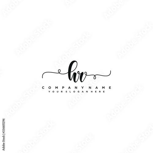 HR initial Handwriting logo vector templates