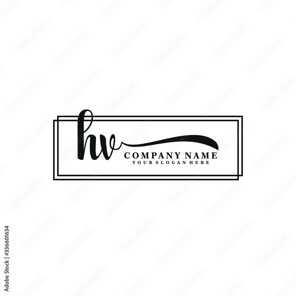 Fototapeta premium HV initial Handwriting logo vector templates