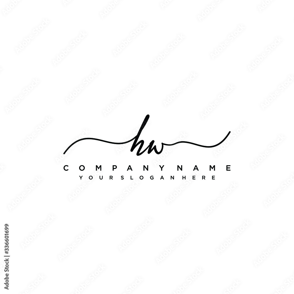 Obraz premium HW initial Handwriting logo vector templates