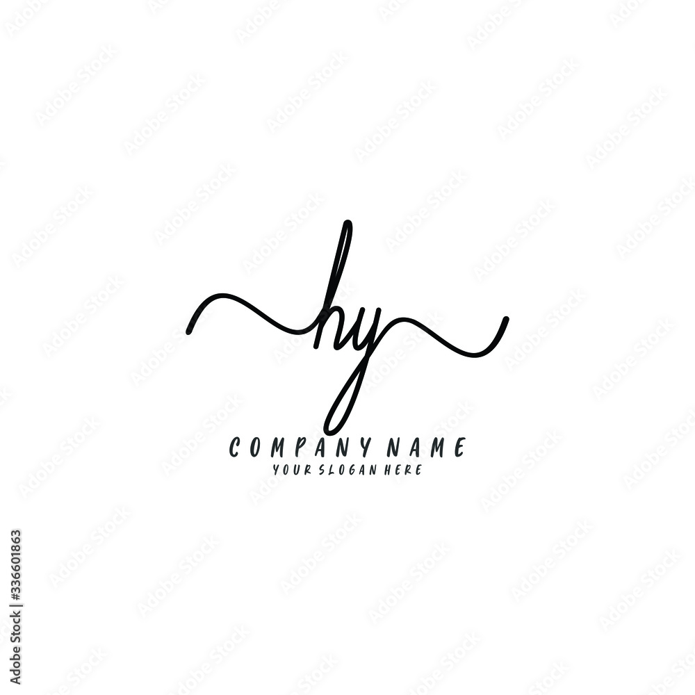 HY initial Handwriting logo vector templates HY initial Handwriting logo vector templates