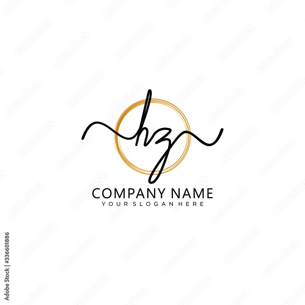 HZ initial Handwriting logo vector templates HZ initial Handwriting logo vector templates