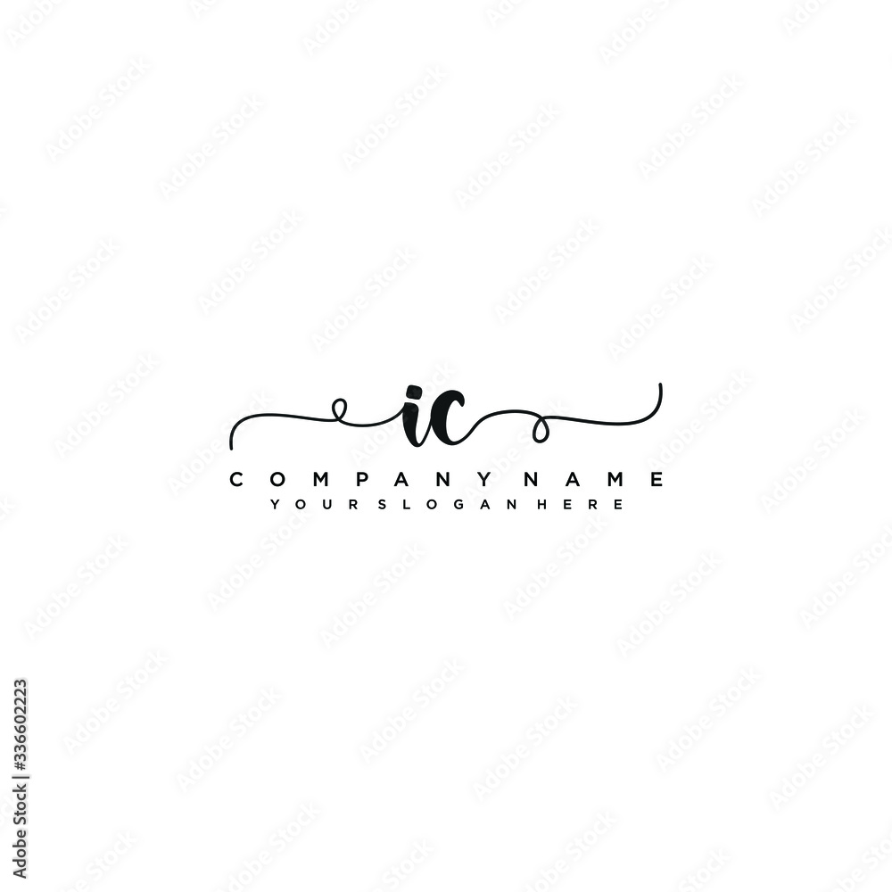IC initial Handwriting logo vector templates IC initial Handwriting logo vector templates