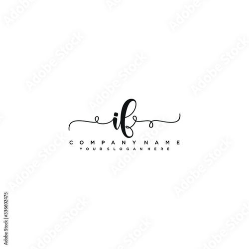 IF initial Handwriting logo vector templates