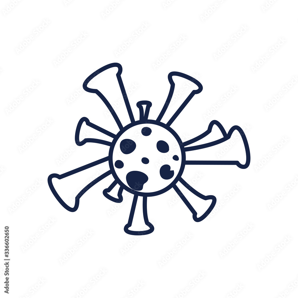 Obraz premium Covid 19 virus line style icon vector design