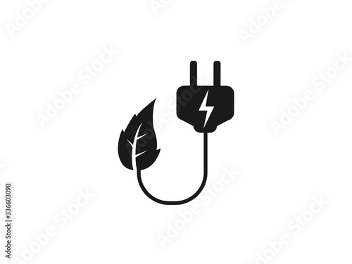 Eco energy icon. Vector illustration, flat design.