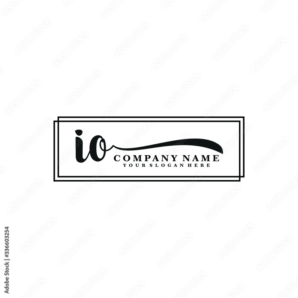 Fototapeta premium IO initial Handwriting logo vector templates