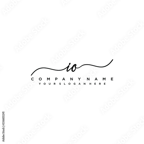 IO initial Handwriting logo vector templates