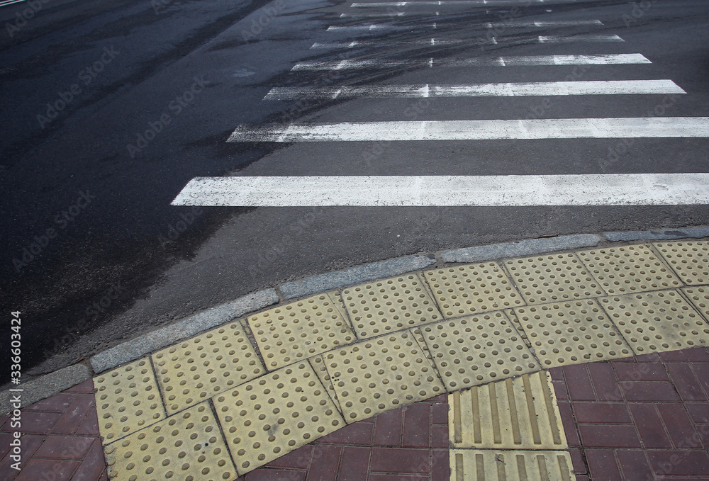Fototapeta premium Pedestrian crossing road marking movement