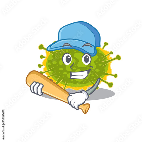 Picture of insthoviricetes cartoon character playing baseball