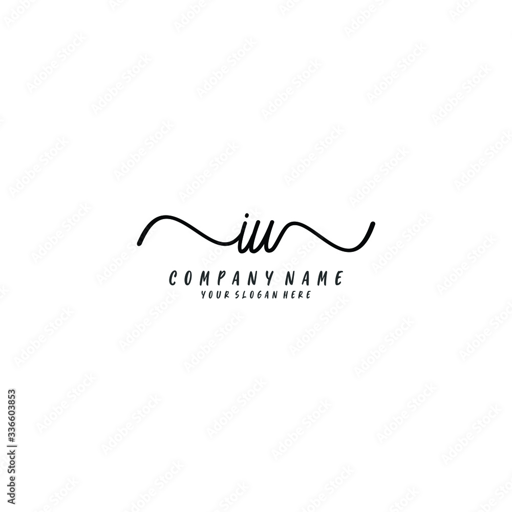 IU initial Handwriting logo vector templates IU initial Handwriting logo vector templates