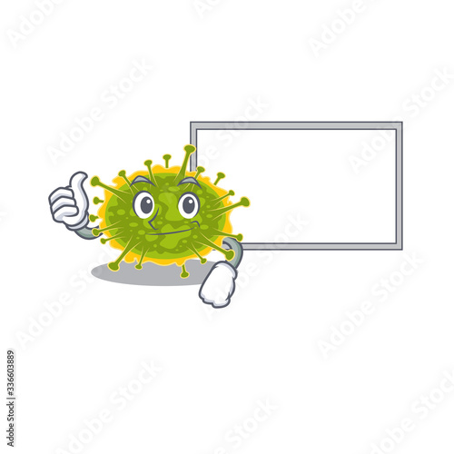 Humorous insthoviricetes cartoon design Thumbs up bring a white board