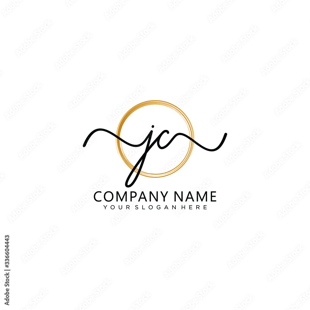 Obraz premium JC initial Handwriting logo vector templates