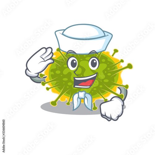 Sailor cartoon character of insthoviricetes with white hat