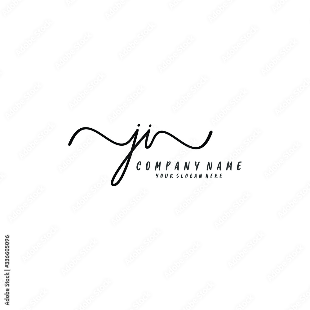 JI initial Handwriting logo vector templates JI initial Handwriting logo vector templates