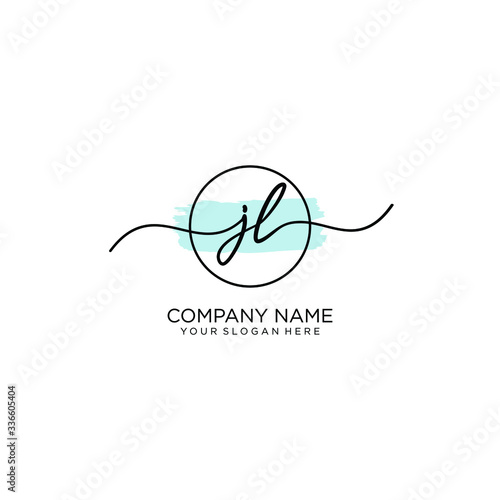 JL initial Handwriting logo vector templates photo