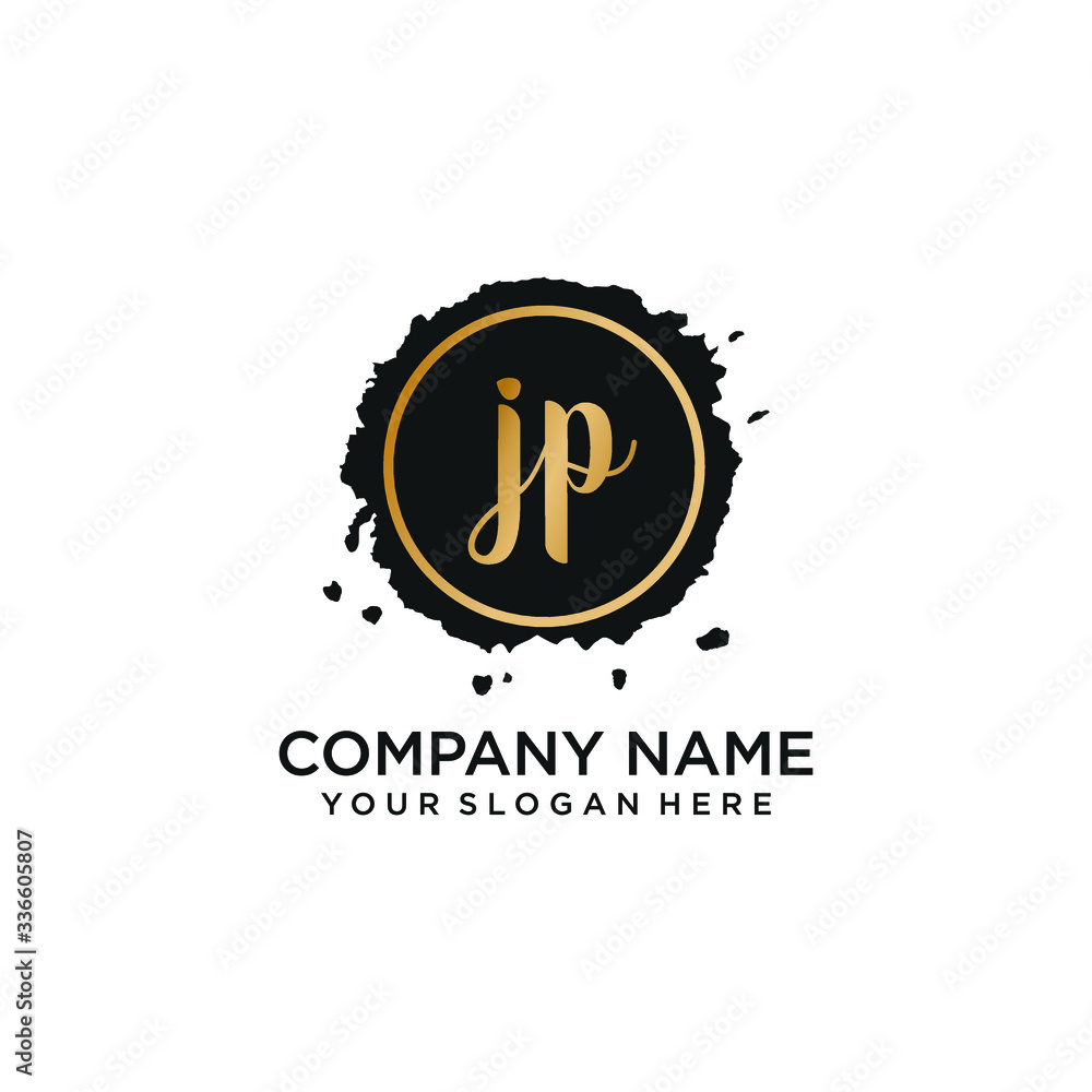 Fototapeta premium JP initial Handwriting logo vector templates