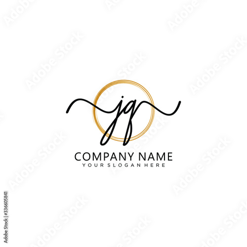 JQ initial Handwriting logo vector templates