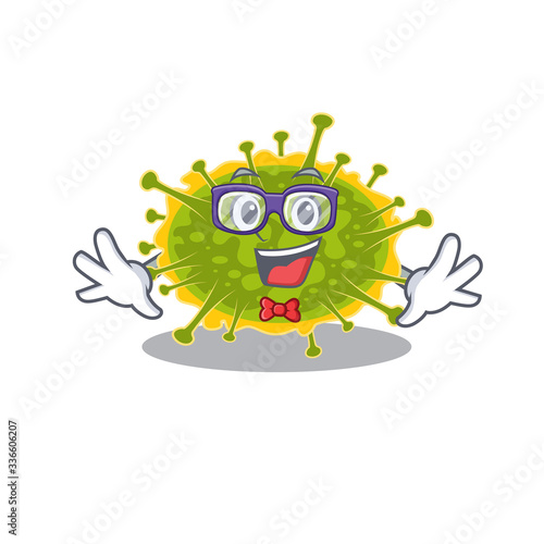 Mascot design style of geek insthoviricetes with glasses