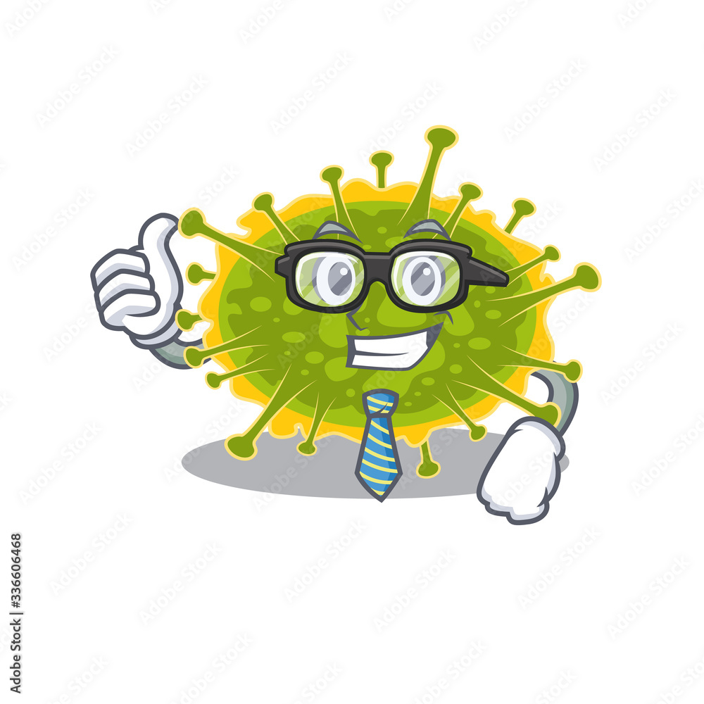 An elegant insthoviricetes Businessman mascot design wearing glasses and tie An elegant insthoviricetes Businessman mascot design wearing glasses and tie