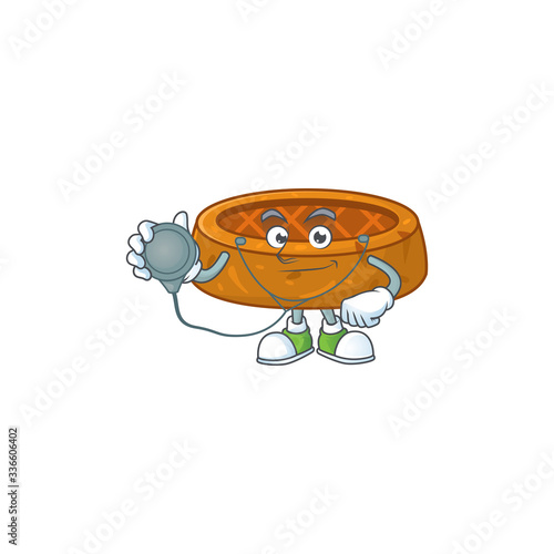 A dedicated Doctor peanut cookies Cartoon character with stethoscope