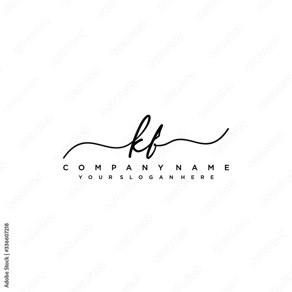 KF initial Handwriting logo vector templates KF initial Handwriting logo vector templates