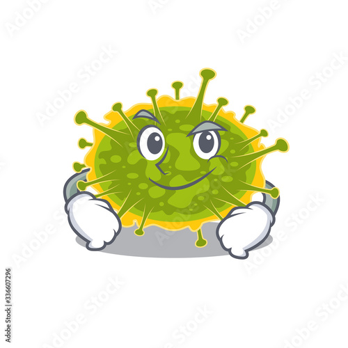 A mascot design of insthoviricetes having confident gesture