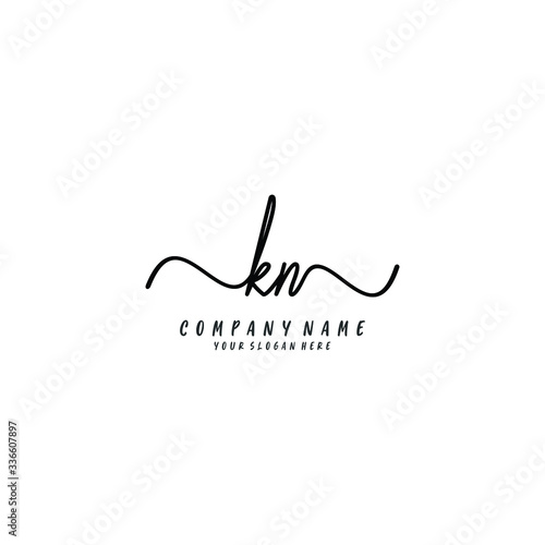 KN initial Handwriting logo vector templates