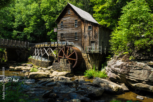 This is a close up shot of the Glade Creek Grist Mill in Babcock State Park in West Virginia.