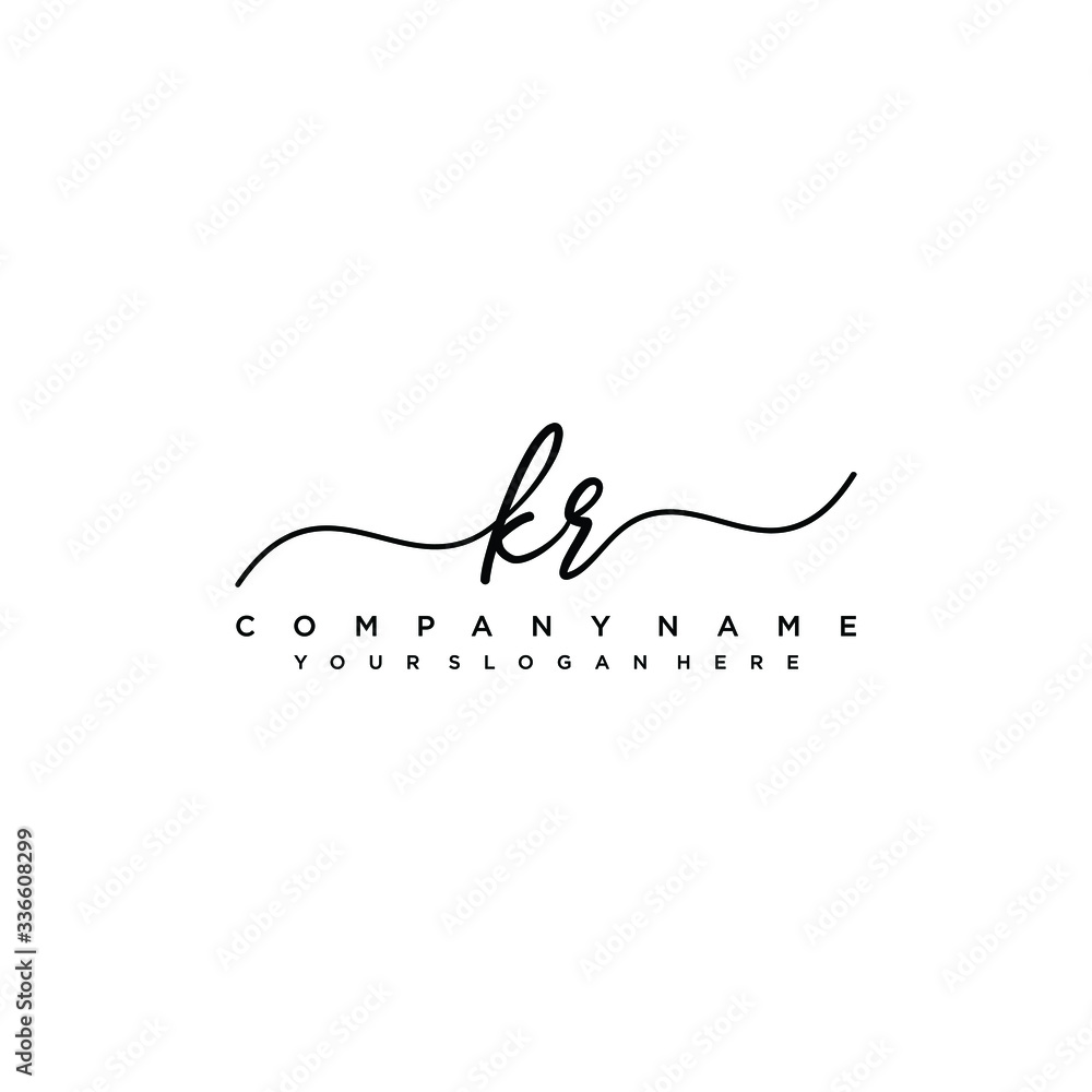 KR initial Handwriting logo vector templates KR initial Handwriting logo vector templates
