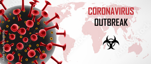 Coronavirus 2019-ncov. A novel respiratory virus disease, Coronavirus outbreak vector 3D model