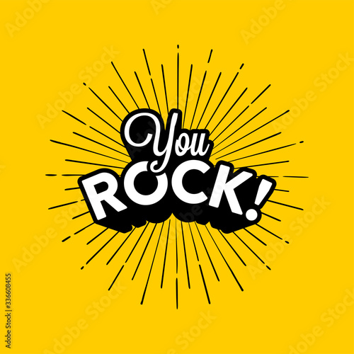 You rock on yellow background vector illustration