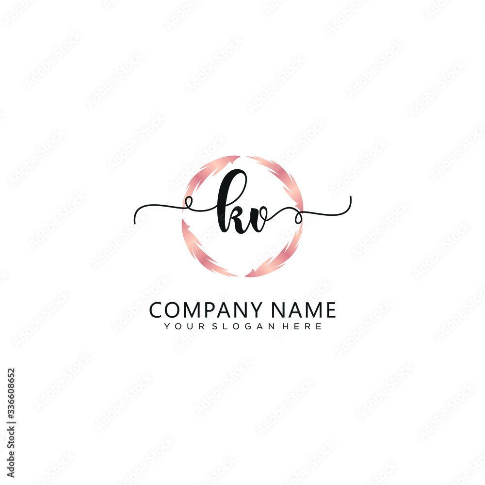 KV initial Handwriting logo vector templates KV initial Handwriting logo vector templates